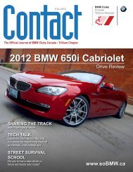 CONTACT - Fall 2012 - BMW Club of Canada, Trillium Chapter