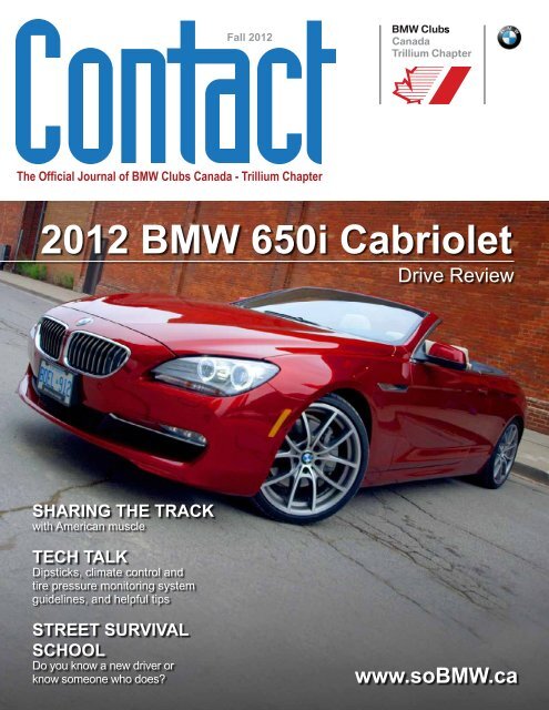 CONTACT - Fall 2012 - BMW Club of Canada, Trillium Chapter