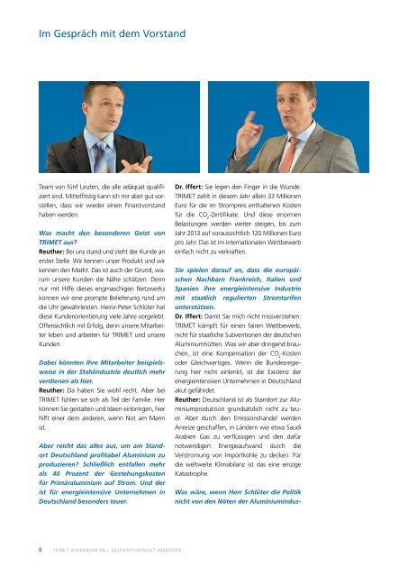 Geschäftsbericht 2009 - Trimet Aluminium AG