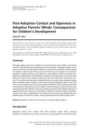 Post-Adoption Contact and Openness in Adoptive Parents' Minds ...