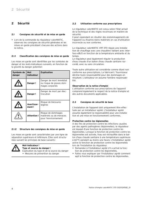 Notice d utilisation calorMATIC VRT 370.pdf - Vaillant