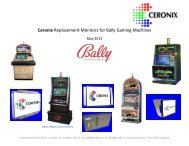 Ceronix Replacement Monitors for Bally Gaming ... - Suzo-Happ