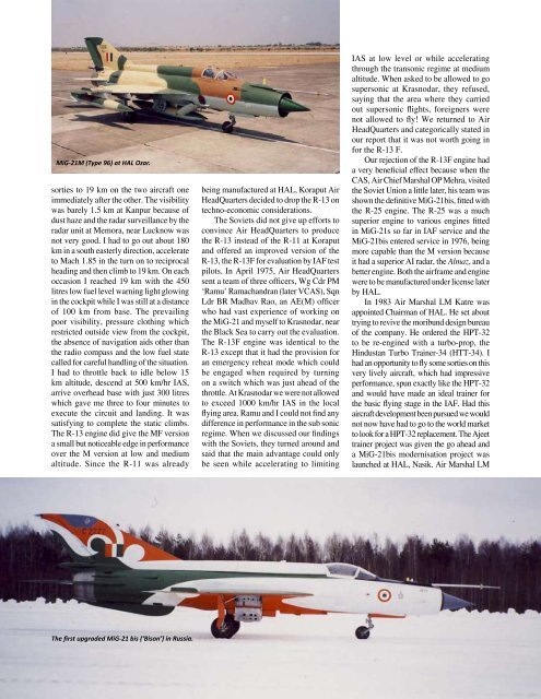 The Tortuous MiG-21 Upgrade Saga - Vayu Aerospace