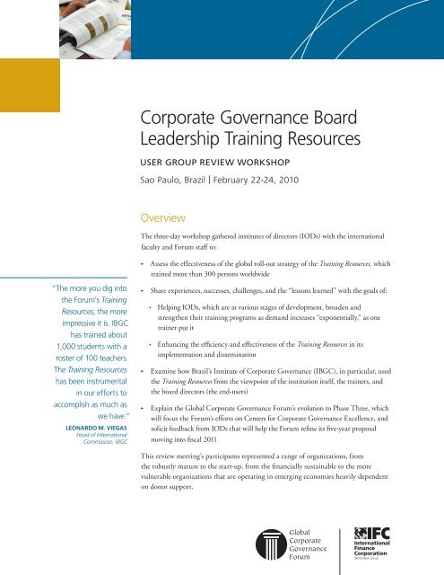 Corporate Governance Board Leadership Training Resources User ...