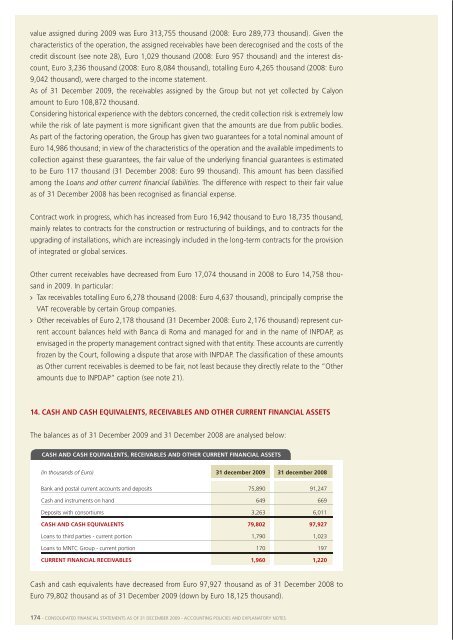 Financial Statements 2009 - Manutencoop