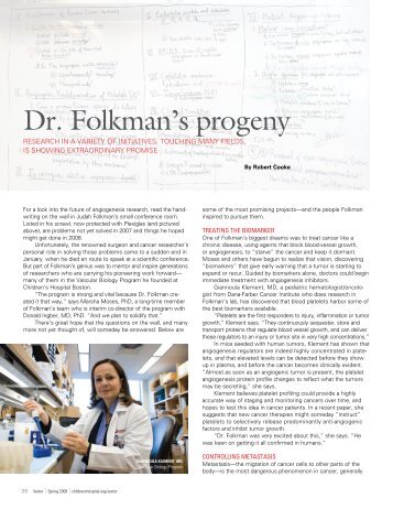Dr. Folkman's progeny - Dana-Farber/Harvard Cancer Center