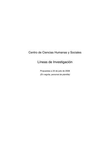 LÃ­neas de InvestigaciÃ³n - Consejo Superior de Investigaciones ...