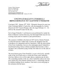 CB: Cinderella Press Release - Cincinnati Ballet