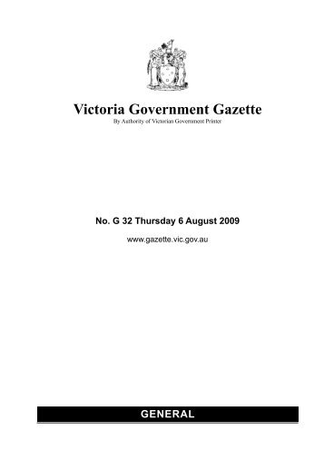 Victoria Government Gazette