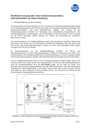 Informationsblatt zur Hausverkabelung - ÃƒÂƒÃ‚ÂœWAG