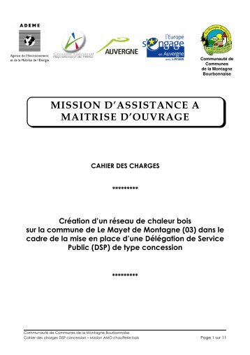 Cahier des charges - CommunautÃ© de communes de la Montagne ...