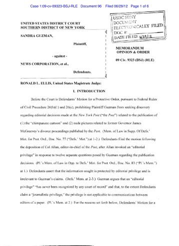 Case 1:09-cv-09323-BSJ-RLE Document 96 Filed 06/29/12 Page 1 ...