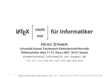 LaTeX - Fachgebiet Theoretische Informatik - Universität Kassel