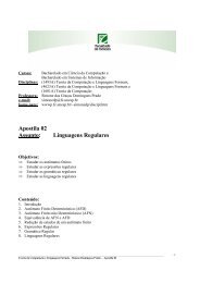 Apostila 02 Assunto: Linguagens Regulares