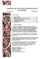 ASSOCIATION FOR SOCIAL ANTHROPOLOGY IN OCEANIA