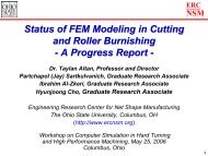 Status of FEM Modeling in Cutting and Roller Burnishing - A ...