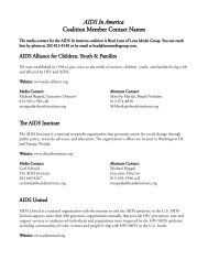 AIDS In America Coalition Member Contact Names - The AIDS Institute