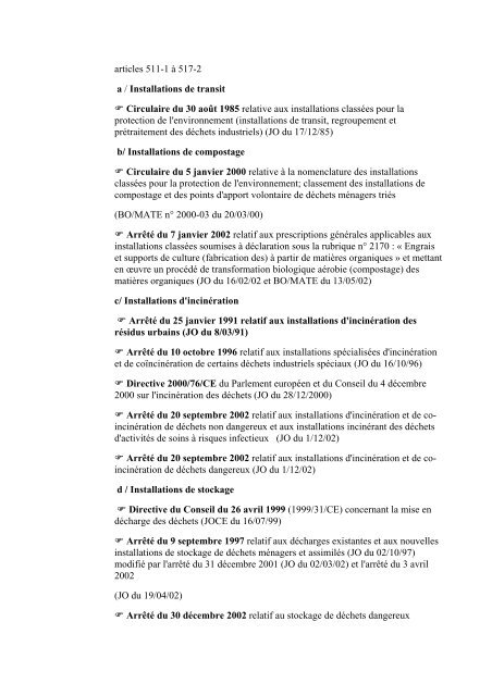 CLAUSE DES MARCHES PUBLICS APPLICABLES AUX DECHETS