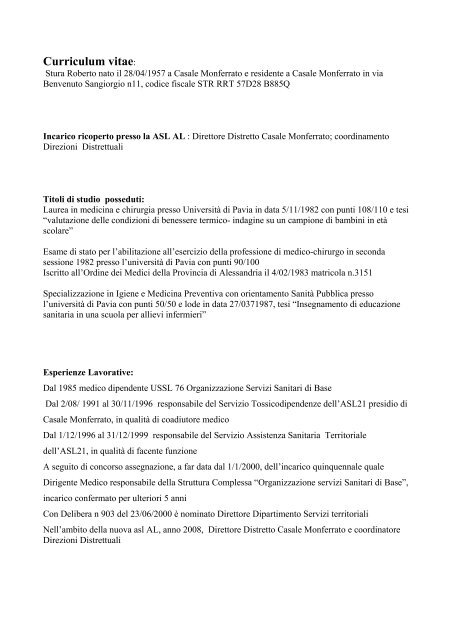 Curriculum vitae - ASL AL