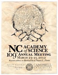 Schedule and Program - North Carolina Academy of Science