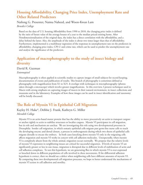 Schedule and Program - North Carolina Academy of Science