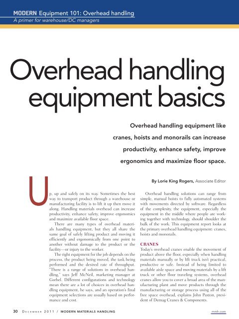 Modern Materials Handling - December 2011