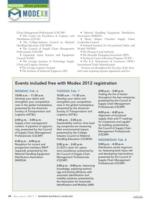 Modern Materials Handling - December 2011