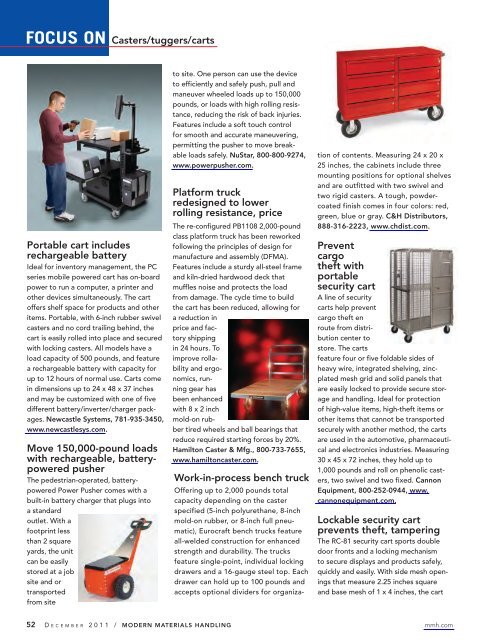 Modern Materials Handling - December 2011