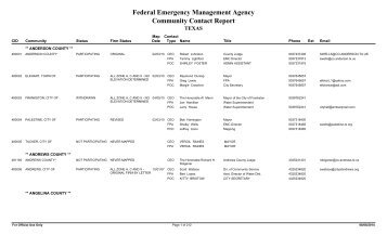 Federal Emergency Management Agency Community Contact Report