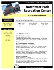 Northwest Park Recreation Center - City of Irving, Texas