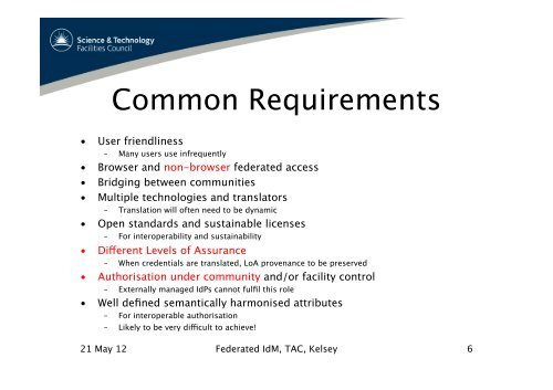 Federated Identity Management for Research Collaborations - Terena