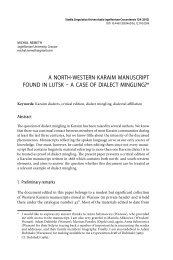 a north-western karaim manuscript found in lutsk Ã¢Â€Â“ a case of dialect ...