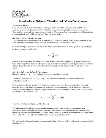 Molecular Vibrations and Infrared Spectroscopy