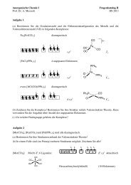 Anorganische Chemie I Fragenkatalog II Prof. Dr. A. Mezzetti HS ...