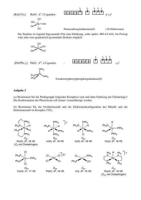Anorganische Chemie I Fragenkatalog II Prof. Dr. A. Mezzetti HS ...