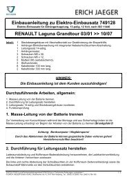 Elektrosatz fÃ¼r Renault Laguna Grand Tour Typ KG - Bertelshofer