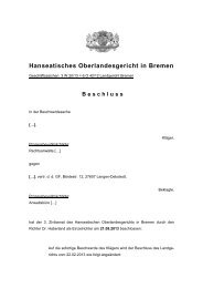 3 W 20/13 - Hanseatisches Oberlandesgericht Bremen