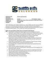 Science Lab Technician - Trinidad State Junior College