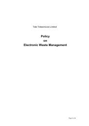 Electronic Waste Management Policy - Tata Teleservices