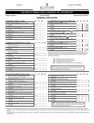 Curriculum sheet Fall 2011 - Kutztown University