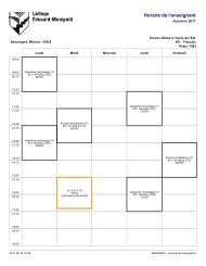 Horaire de l'enseignant