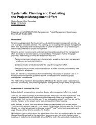 Systematic Planning and Evaluating the Project Management Effort