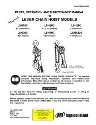 PARTS, OPERATION AND MAINTENANCE MANUAL For LEVER ...