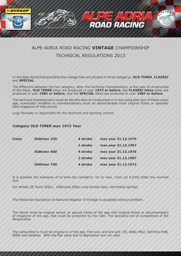 AARR Technical regulations Vintage bikes 2013.pdf - Alpe Adria