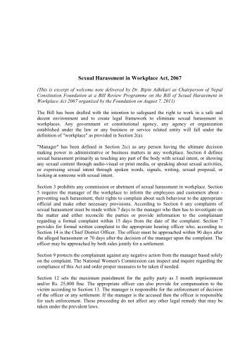 Sexual harassment essay paper