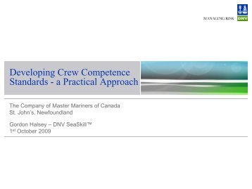 DNV Competence Standards - Company of Master Mariners of ...