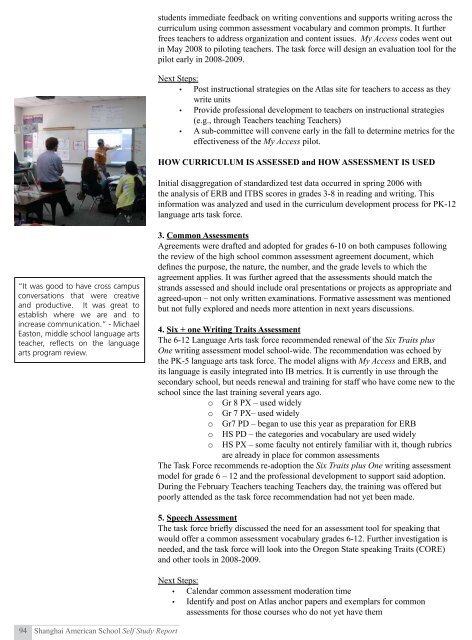 Curriculum and Instruction - SAS-WASC