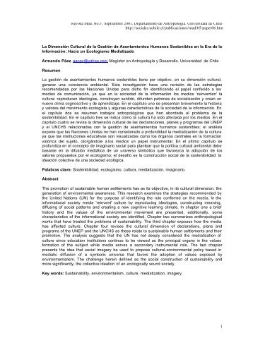 La Dimension Cultural de la Gestion de Asentamientos Humanos ...