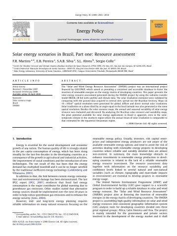 Solar energy scenarios in Brazil, Part one: Resource ... - LEPTEN