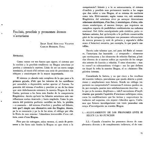 Enclisis, proclisis y pronomes Ã¡tonos - Academia de la Llingua ...